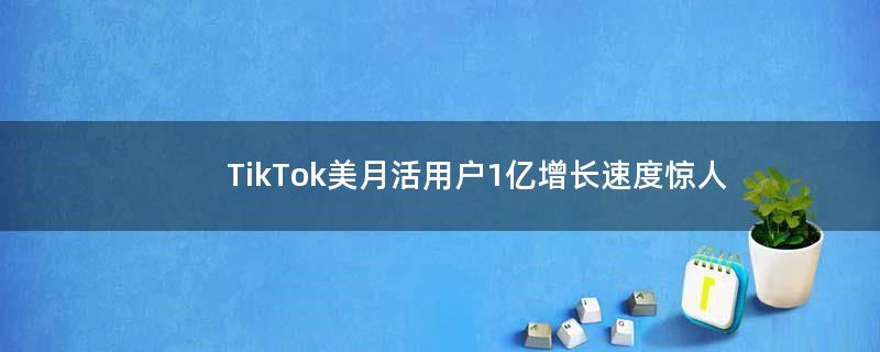 TikTok美月活用户1亿 增长速度惊人